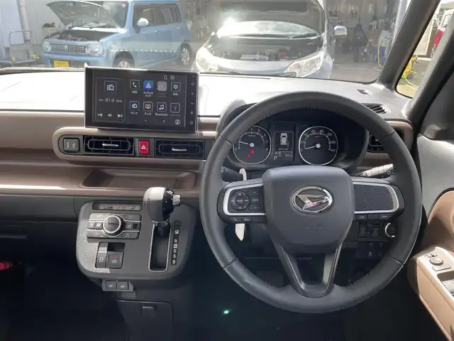 ダイハツ ムーヴ キャンバス セオリー G 石川県 2024(令6)年 0.3万km ファイアークォーツレッドM 純正ディスプレイオーディオ/フルセグTV/バックカメラ/LEDヘッドライト/レーダーブレーキ/スマートキー/プッシュスタート/電動ミラー/両側パワースライドドア/シートヒーター/HDMI端子/保証書