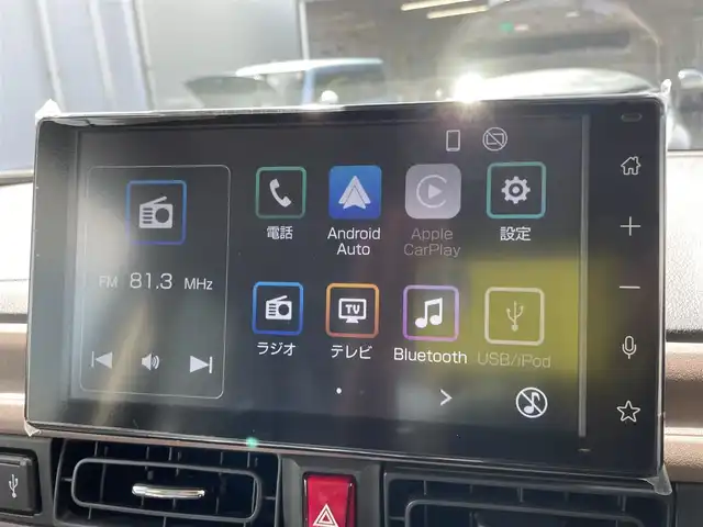 ダイハツ ムーヴ キャンバス セオリー G 石川県 2024(令6)年 0.3万km ファイアークォーツレッドM 純正ディスプレイオーディオ/フルセグTV/バックカメラ/LEDヘッドライト/レーダーブレーキ/スマートキー/プッシュスタート/電動ミラー/両側パワースライドドア/シートヒーター/HDMI端子/保証書