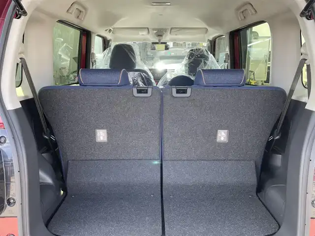 ダイハツ ムーヴ キャンバス セオリー G 石川県 2024(令6)年 0.3万km ファイアークォーツレッドM 純正ディスプレイオーディオ/フルセグTV/バックカメラ/LEDヘッドライト/レーダーブレーキ/スマートキー/プッシュスタート/電動ミラー/両側パワースライドドア/シートヒーター/HDMI端子/保証書