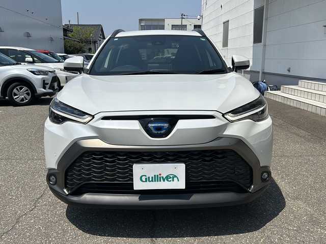 トヨタ カローラ クロス ハイブリッド Z 福井県 2023(令5)年 1.1万km プラチナホワイトパールマイカ ワンオーナー/保証書/取扱説明書/スマートキー/プッシュスタート/ステアリングスイッチ/クルーズコントロール/LEDヘッドライト/ヘッドライトレベライザー/オートライト/オートハイビーム/フォグランプ/パワーバックドア/レーンアシスト/プリクラッシュ/ビルトインＥＴＣ/フルレザーシート/シートヒーター/運転席パワーシート/アラウンドビューモニター