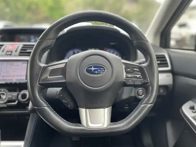 スバル レヴォーグ 1．6GT アイサイト プラウドED 道東・釧路十勝 2015(平27)年 4.6万km スティールブルーグレーM 4WD/社外ナビ/(AM FM CD DVD フルセグTV)/バックカメラ/サイドカメラ/パワーシート/レーダークルーズコントロール/電子パーキング/パドルシフト/衝突軽減ブレーキ/プッシュスタート/スマートキー/保証書/取扱説明書/スペアキー/革巻きステアリング/オートライト/LEDヘッドライト/フォグランプ/リアフォグ