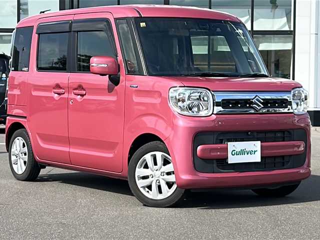 スズキ スペーシア HYBRID X 青森県 2020(令2)年 3.8万km チアフルピンクM ・4WD/・衝突軽減ブレーキ/・レーンキープアシスト/・両側パワースライドドア/・社外SDナビ/・フルセグTV/・Bluetooth/・USB端子/・全方位カメラ/・前後ドライブレコーダー/・スマートキー/・プッシュスタート/・オートライト/・純正LEDヘッドライト/・純正14AW/・ETC