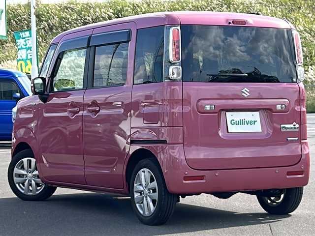 スズキ スペーシア HYBRID X 青森県 2020(令2)年 3.8万km チアフルピンクM ・4WD/・衝突軽減ブレーキ/・レーンキープアシスト/・両側パワースライドドア/・社外SDナビ/・フルセグTV/・Bluetooth/・USB端子/・全方位カメラ/・前後ドライブレコーダー/・スマートキー/・プッシュスタート/・オートライト/・純正LEDヘッドライト/・純正14AW/・ETC