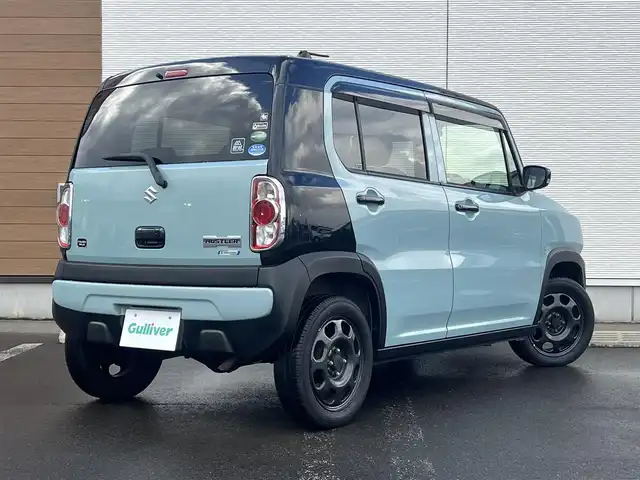 スズキ ハスラー タフワイルド 秋田県 2018(平30)年 8.1万km オフブルーメタリック/ブラック 2トーン ４WD/デュアルカメラブレーキサポート/社外メモリナビ（DVD/CD/BT/AM/FM/USB）/ワンセグ（走行中視聴可能）/スマートキー/アイドリングストップ/プッシュスタート/レーンキープアシスト/ダウンヒルアシストコントロール/ステアリングスイッチ/前席シートヒーター/ドライブレコーダー/ETC/ルーフレール/社外フロアマット/社外ドアバイザー/オートライト/オートエアコン/パワーステアリング/パワーウィンドウ/横滑り防止/盗難防止装置/寒冷地仕様/電動格納ウィンカーミラー/保証書/取扱説明書/記録簿/スペアキー×１