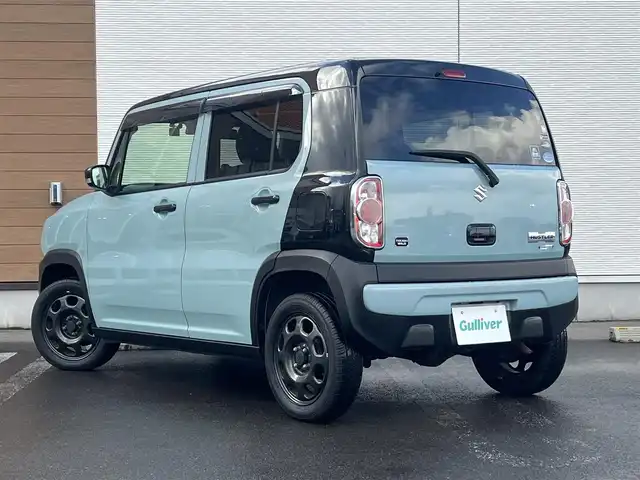 スズキ ハスラー タフワイルド 秋田県 2018(平30)年 8.1万km オフブルーメタリック/ブラック 2トーン ４WD/デュアルカメラブレーキサポート/社外メモリナビ（DVD/CD/BT/AM/FM/USB）/ワンセグ（走行中視聴可能）/スマートキー/アイドリングストップ/プッシュスタート/レーンキープアシスト/ダウンヒルアシストコントロール/ステアリングスイッチ/前席シートヒーター/ドライブレコーダー/ETC/ルーフレール/社外フロアマット/社外ドアバイザー/オートライト/オートエアコン/パワーステアリング/パワーウィンドウ/横滑り防止/盗難防止装置/寒冷地仕様/電動格納ウィンカーミラー/保証書/取扱説明書/記録簿/スペアキー×１