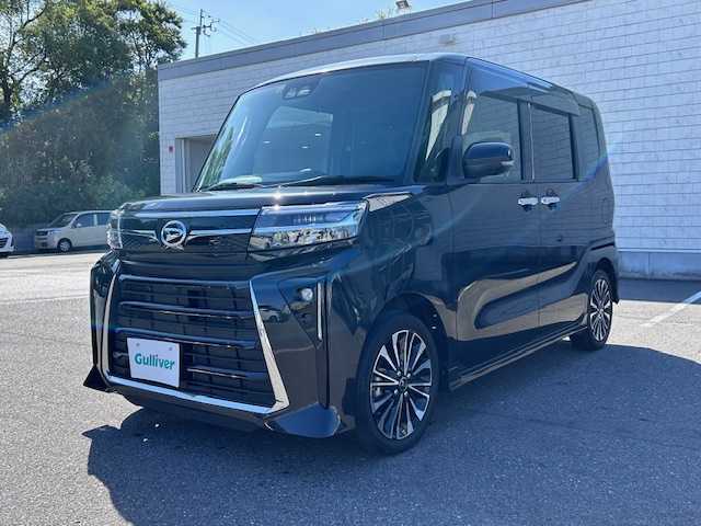 ダイハツ タント カスタム RS 大阪府 2022(令4)年 4.2万km ブラックマイカメタリック 純正9インチディスプレイオーディオ/バックカメラ/衝突被害軽減システム/レーンキープアシスト/コーナーセンサー/シートヒーター/純正アルミホイール/純正フロアマット/両側パワースライドドア/ハーフレザー/アイドリングストップ/LEDヘッドライト/スマートキー/プッシュスタートボタン