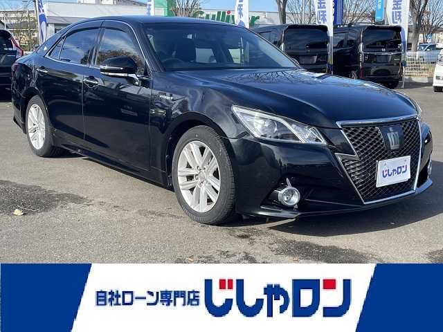 トヨタ クラウン ハイブリッド アスリートS 宮城県 2013(平25)年 12.6万km プレシャスブラックパール (株)IDOMが運営する【じしゃロン仙台店】の自社ローン専用車両になりますこちらは現金またはオートローンご利用時の価格です。自社ローンご希望の方は別途その旨お申付け下さい/純正ナビ/Bluetooth/アラウンドビューモニター/パワーシート/シートヒーター/ステアリングヒーター/ETC/ICS