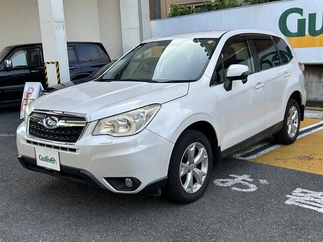 スバル フォレスター 2．0i－L 静岡県 2013(平25)年 7.2万km サテンホワイトパール ワンオーナー/6速マニュアル/社外ナビ/フルセグTV/DVD/CD/SD/MSV/BT/前後ドライブレコーダー/クルーズコントロール/ETC/HIDヘッドライト/純正17インチAW/キーレス /スペアキー/保証書/取扱説明書