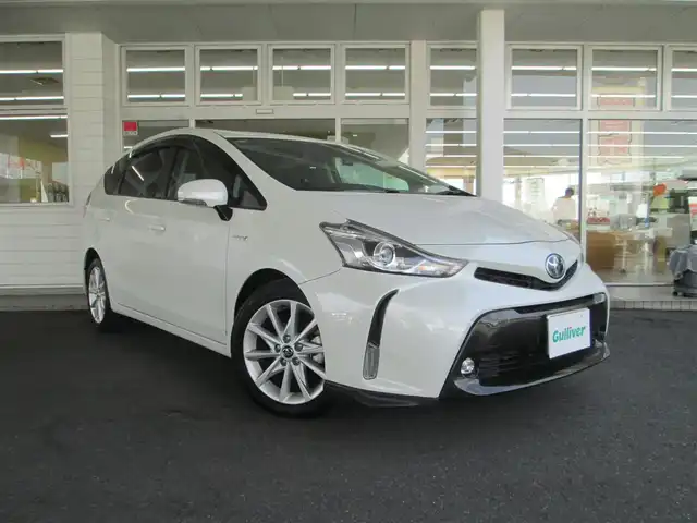 トヨタ プリウス α G ツーリングセレクション 千葉県 2016(平28)年 1.4万km ホワイトパールクリスタルシャイン ワンオーナー/純正SDナビ・フルセグTV/バックカメラ/オーディオ【CD/DVD/SD/BT/SD】/トヨタセーフティセンス/LEDヘッドライト/純正17インチアルミホイール/ウィンカードアミラー/クルーズコントロール/ハーフレザーシート/運転席パワーシート/革巻きステアリング/コーナーセンサー/前方ドライブレコダー/ビルトインETC/スマートキー/ディーラー整備記録簿(H29/H30/H31/R2/R3/R5/R7)