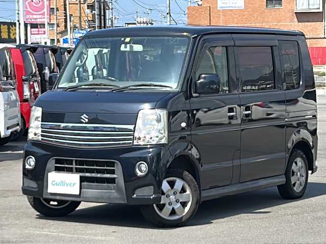 スズキ エブリィ ワゴン PZターボ 山口県 2012(平24)年 18.9万km ブルーイッシュブラックパール3 片側パワスラ　/社外ナビ　/フルセグＴＶ　/純正１３インチスタッドレスタイヤ　/１３インチサマータイヤ　/ＥＴＣ　/ドアバイザー　/パワーステアリング　/パワーウィンドウ　/リモコンキー　/スペアキー　/フルフラットシート