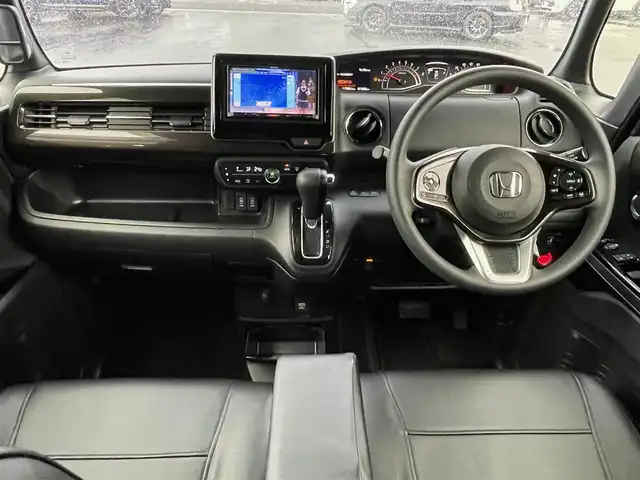 ホンダ Ｎ ＢＯＸ カスタム G L ホンダセンシング 島根県 2018(平30)年 1.1万km クリスタルブラックパール 社外SDナビ　/ワンセグTV　/ビルトインETC　/アダプティブクルーズコントロール　/衝突軽減システム　/レーンキープアシスト/革調シートカバー　　/パワースライドドア　/後方コーナーセンサー　/純正LEDライト　/純正フォグランプ/純正フロアマット/純正14インチアルミホイール/スペアキー