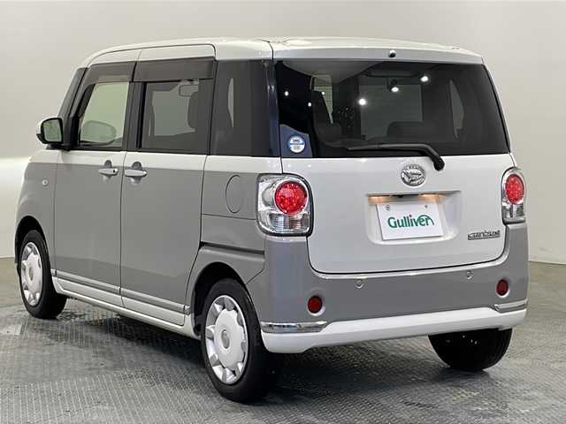ダイハツ ムーヴ キャンバス G メイクアップ VS SAⅢ 栃木県 2021(令3)年 3.9万km パールホワイトⅢ/スムースグレーマイカメタリック 2トーン パナソニックナビ（CN-RE07WD）/(Bluetooth/フルセグTV)/全方位カメラ/バックカメラ/スマートアシストIII/・衝突回避支援ブレーキ機能/・衝突警報機能/・車線逸脱警報機能/・誤発進抑制制御機能/・先行車発進お知らせ機能/・前後コーナーセンサー/・オートハイビーム/ETC/前後ドライブレコーダー/両側パワースライドドア/運転席シートヒーター/LEDヘッドライト/フロントガラス熱線/バックソナー/オート電動格納ミラー