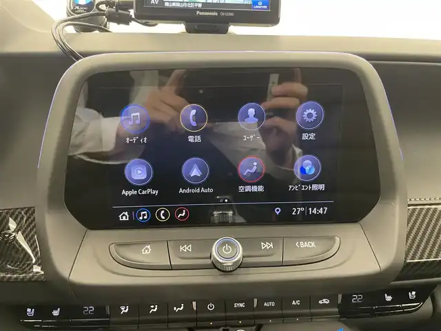 シボレー カマロ LT RS 岡山県 2019(令1)年 1.8万km 青Ｍ 社外トラック用ナビ/社外フロントコーナーセンサ/クルーズコントロール/Applecarplay/Androidauto/レザーシート/シートヒータ/シートクーラ/ドラレコ/PWシート/Bカメラ/アンビエントライト/HUD