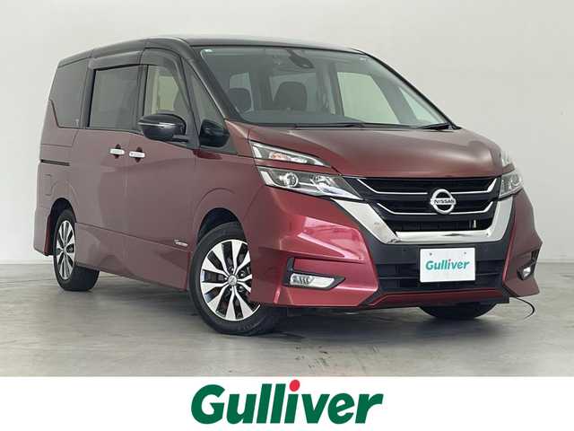 日産 セレナ ハイウェイスター G プロパイロットED 群馬県 2016(平28)年 6.1万km マルーンレッド 2トーン 純正9インチナビ(MM516D-L)/AM/FM/CD/DVD/BT/フルセグ/バックカメラ/純正フリップダウンモニター/ドライブレコーダー前方/ビルトインETC/両側パワースライドドア/ハンズフリーオートスライドドア/プロパイロット/エマージェンシーブレーキ/車線逸脱警報/車線逸脱防止支援システム/踏み間違い衝突防止アシスト/ふらつき警報/進入禁止標識検知/電動パーキングブレーキ/オートブレーキホールド/アイドリングストップ/LEDヘッドライト/フォグライト/スマートキー/プッシュスタート