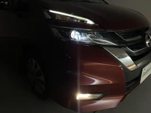 日産 セレナ ハイウェイスター G プロパイロットED 群馬県 2016(平28)年 6.1万km マルーンレッド 2トーン 純正9インチナビ(MM516D-L)/AM/FM/CD/DVD/BT/フルセグ/バックカメラ/純正フリップダウンモニター/ドライブレコーダー前方/ビルトインETC/両側パワースライドドア/ハンズフリーオートスライドドア/プロパイロット/エマージェンシーブレーキ/車線逸脱警報/車線逸脱防止支援システム/踏み間違い衝突防止アシスト/ふらつき警報/進入禁止標識検知/電動パーキングブレーキ/オートブレーキホールド/アイドリングストップ/LEDヘッドライト/フォグライト/スマートキー/プッシュスタート