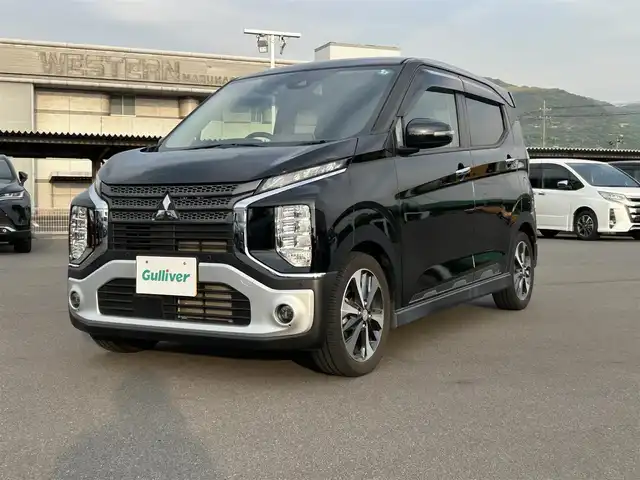 三菱 ｅＫクロス T 岡山県 2020(令2)年 3.9万km アメジストブラック ナビ　/全方位カメラ　/バックカメラ　/ワンセグＴＶ　/Bluetooth接続　/アイドリングストップ　/プッシュスタート　/ＵＳＢ入力端子　/フルフラットシート　/シートヒーター　/15インチ純正アルミホイール
