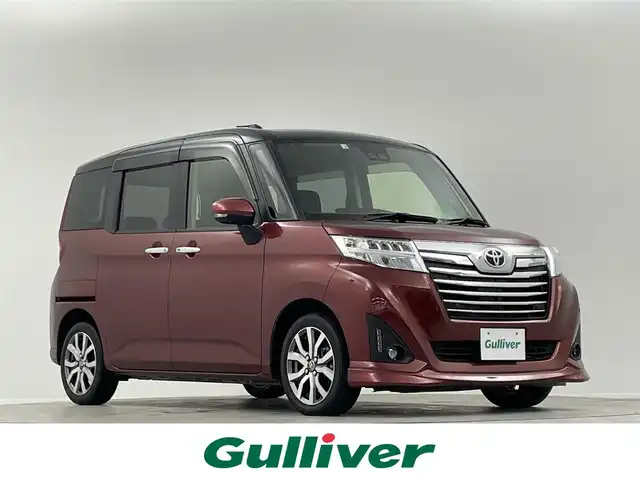 トヨタ ルーミー カスタムG－T 埼玉県 2020(令2)年 1.3万km ブラックマイカメタリック/ファイアークォーツレッドメタリック 純正9インチナビ　フルセグ　CD DVD BT　全方位カメラ　両側パワスラ　スマートアシスト　クルコン　ETC2.0　シートヒーター　TVキャンセラー　クリアランスソナー　スペアキー　アイドリングストップ