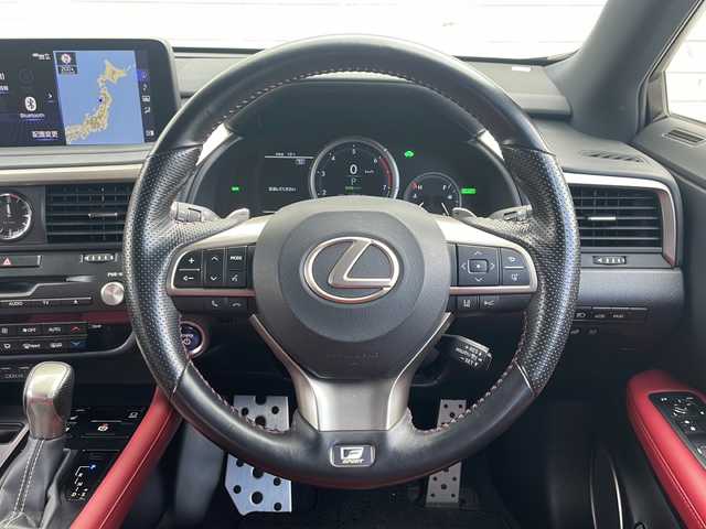 レクサス ＲＸ 450h Fスポーツ 秋田県 2019(令1)年 3.7万km グラファイトブラックガラスフレーク パノラマサンルーフ/純正ナビ（BT/DTV/CD)/マークレビンソン/クルーズコントロール/電動リアゲート/全方位カメラ/レザーシート/シートヒーター（D/N席）/パワーシート（D/N席）/ハンドルヒーター/純正アルミホイール/純正フロアマット/スペアキー1本/スーパーキャットLASER