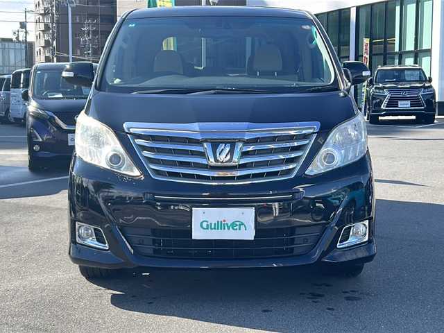 トヨタ アルファード 240G 長野県 2012(平24)年 11.5万km ブラック 禁煙車/4WD/社外ナビ（CD/DVD/フルセグTV）/バックカメラ/ビルトインETC/アルパインフリップダウンモニター/両側パワースライドドア/前席パワーシート（運転席メモリー機能付）/クルーズコントロール/ウッドコンビステアリング/ステアリングスイッチ/スマートキー/Pスタート/電動格納ミラー/純正18インチAW/純正フロアマット