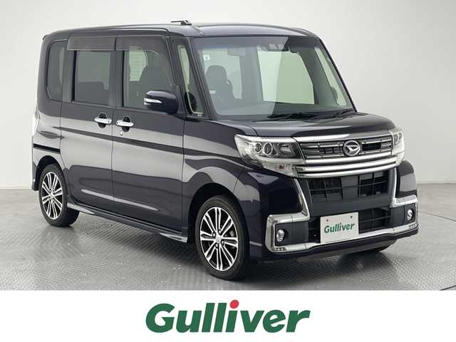 ダイハツ タント カスタム RS トップED SA Ⅲ 兵庫県 2017(平29)年 5.8万km ナイトシャドーパープルクリスタルM 純正SDナビ/フルセグTV/バックカメラ/CD/DVD/Bluetooth/両側パワースライドドア/ハーフレザーシート/運転席シートヒーター/ETC/コーナーセンサー後方のみ/スマートキー/スペアキー1本/LEDオートライト/ドライブレコーダー前方のみ/衝突被害軽減ブレーキ/車線逸脱警報/Wエアバッグ/ABS/横滑り防止装置/オートマチックハイビーム/アイドリングストップ/純正15AW/純正フロアマット