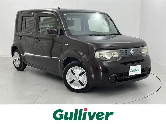 日産 キューブ 15X インディゴ+プラズマ 茨城県 2012(平24)年 8.2万km ビターショコラ 純正ナビ/Bluetooth/フルセグ/CD/DVD/AM/FM/ETC/キセノンヘッドライト/盗難防止装置/スマートキー/スペアキー/オートエアコン/ドアバイザー