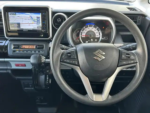 スズキ スペーシア カスタム HYBRID GS 大阪府 2021(令3)年 4.7万km ブルーイッシュブラックパール3 社外メモリナビ（MDV-D708BTW）/CD/DVD/フルセグTV/BT/iPod/USB/デュアルセンサーブレーキサポート/発進お知らせ機能/アダクティブクルーズコントロール/レーンキープアシスト/ハイビームアシスト/バックカメラ/コーナーセンサー/シートヒーター/リア席ロールサンシェード/USB充電ポート/オートライト/フロントフォグ/ETC/前後ドライブレコーダー/スペアキー