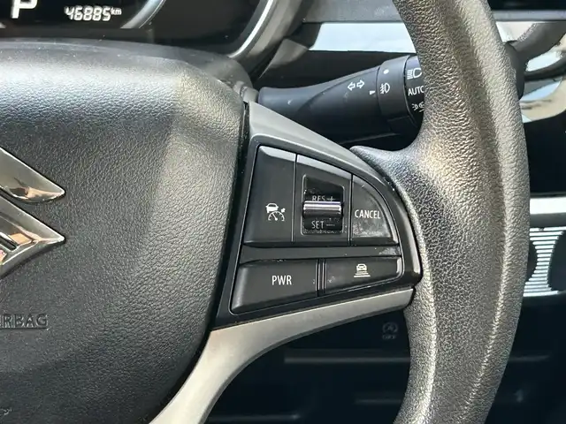 スズキ スペーシア カスタム HYBRID GS 大阪府 2021(令3)年 4.7万km ブルーイッシュブラックパール3 社外メモリナビ（MDV-D708BTW）/CD/DVD/フルセグTV/BT/iPod/USB/デュアルセンサーブレーキサポート/発進お知らせ機能/アダクティブクルーズコントロール/レーンキープアシスト/ハイビームアシスト/バックカメラ/コーナーセンサー/シートヒーター/リア席ロールサンシェード/USB充電ポート/オートライト/フロントフォグ/ETC/前後ドライブレコーダー/スペアキー