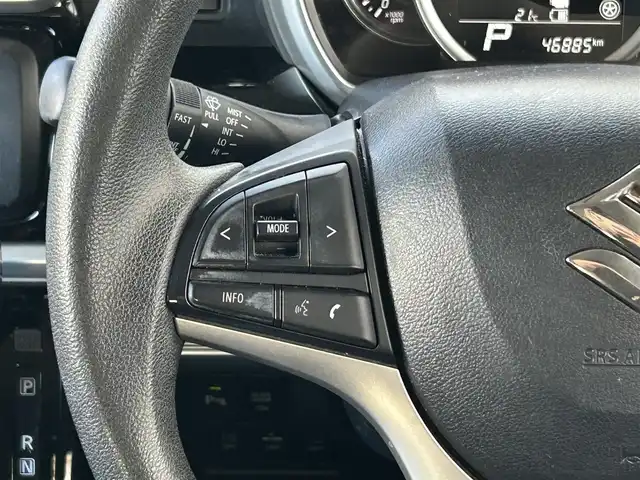 スズキ スペーシア カスタム HYBRID GS 大阪府 2021(令3)年 4.7万km ブルーイッシュブラックパール3 社外メモリナビ（MDV-D708BTW）/CD/DVD/フルセグTV/BT/iPod/USB/デュアルセンサーブレーキサポート/発進お知らせ機能/アダクティブクルーズコントロール/レーンキープアシスト/ハイビームアシスト/バックカメラ/コーナーセンサー/シートヒーター/リア席ロールサンシェード/USB充電ポート/オートライト/フロントフォグ/ETC/前後ドライブレコーダー/スペアキー