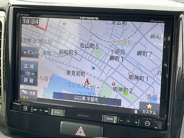 スズキ スペーシア カスタム Z 山口県 2016(平28)年 11.9万km ブリスクブルーメタリック/ブラック2トーンルーフ 社外8インチナビ　【AVIC-RL900ZS】/・DVD再生機能有/・フルセグテレビ/・Bluetooth接続/バックカメラ/衝突被害軽減システム/横滑り防止装置/シートヒーター/純正フロアマット/スマートキー/プッシュスタート/スペアキー1本/両側パワースライドドア/社外16インチアルミホイール/ドアバイザー/ウィンカーミラー