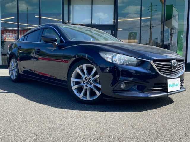 マツダ アテンザ セダン 25S Lパッケージ 兵庫県 2014(平26)年 8.7万km ディープクリスタルブルーマイカ 純正ナビ/フルセグTV/バックカメラ/レーダークルーズコントロール/衝突被害軽減ブレーキ/車線逸脱警報/後方車両検知/ハイビームコントロール/LEDヘッドランプ/オートライト/オートエアコン/革巻きステアリング/ステアリングスイッチ/パドルシフト/オフホワイト革シート/前席パワーシート/シートヒーター/純正19インチアルミホイール/スマートキー/プッシュエンジンスタート/禁煙車