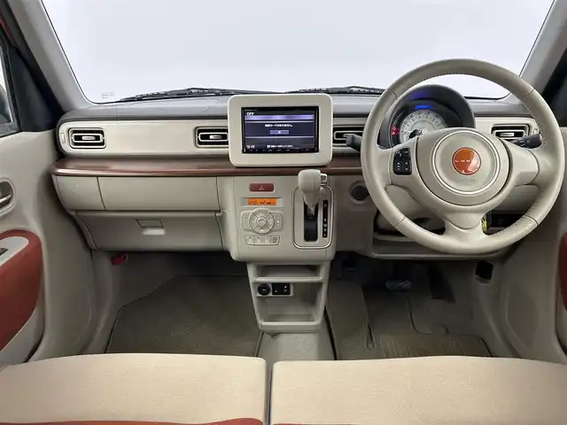 スズキ ラパン S セレクション 千葉県 2018(平30)年 3.4万km リフレクティブオレンジM/ホワイト2トーン 純正SDナビ/（CD/DVD/bluetooth/フルセグ）/バックカメラ/全方位カメラ/ウッド調パネル/アイドリングストップ/衝突軽減ブレーキ/前席シートヒーター/スマートキー/プッシュスタート/オートライト/オートエアコン/ステアリングスイッチ/純正フロアマット/純正ドアバイザー