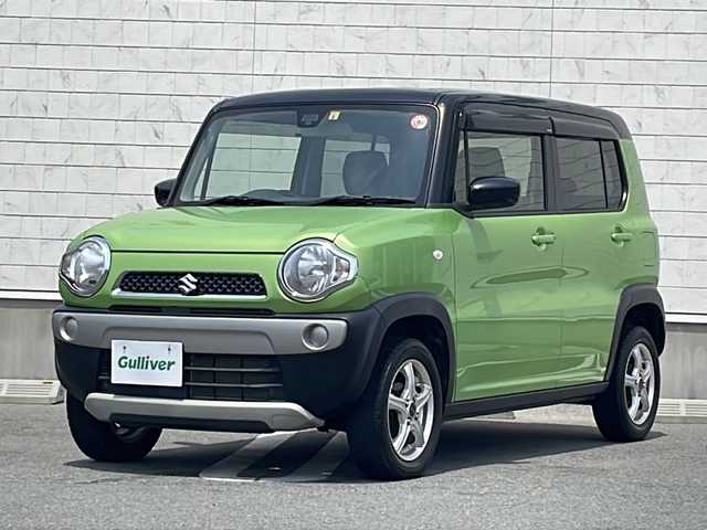 スズキ ハスラー G 山形県 2016(平28)年 6.1万km ポジティブグリーンメタリック/ブラック2トーン 禁煙車/4WD/レーダーブレーキサポート/ヒルディセントコントロール/グリップコントロール/社外ナビ/CD/DVD/BT/フルセグTV/シートヒーター/社外14インチアルミ/スマートキー/プッシュスタート