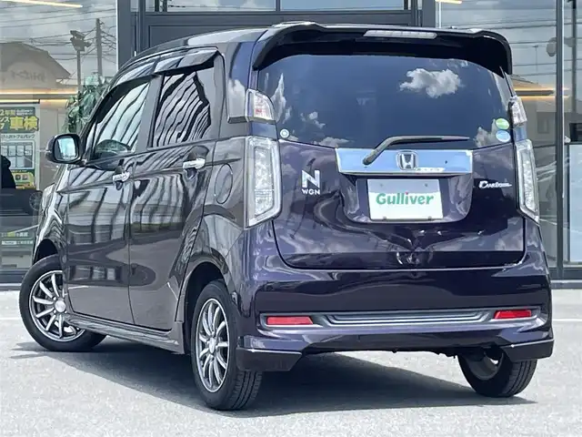 ホンダ Ｎ ＷＧＮ カスタム G 茨城県 2015(平27)年 7.5万km プレミアムベルベットパープル・パール 純正ナビ/【AM・FM・CD・DVD・SD・BT・TV・MusicRack】/ETC/オートライト/Fフォグ/キセノンライト/純正フロアマット/純正アルミホイール/電格ミラー/ウインカーミラー/ドアバイザー/横滑り防止装置/オートエアコン/プッシュスタート/スマートキー