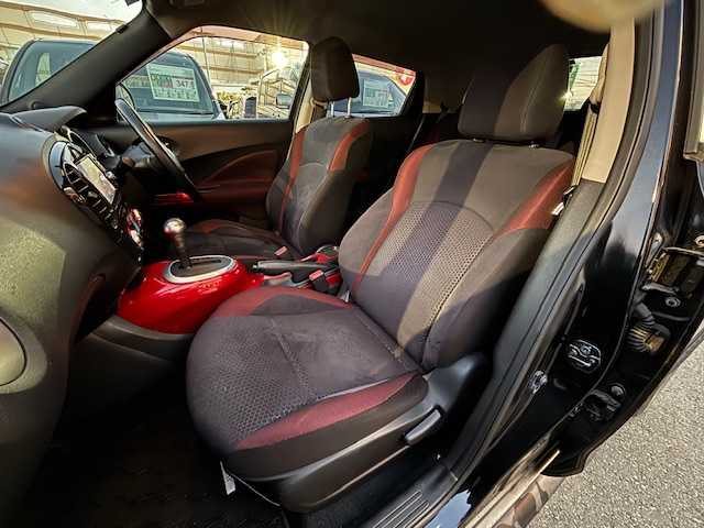 日産 ジューク 15RS タイプV 宮城県 2012(平24)年 6.4万km サファイアブラック 登録時走行距離６３１９５ｋｍ/ドライブレコーダー前後/純正ナビ/・フルセグ/・Bluetooth/・AM/FM/バックカメラ/オートライト/プッシュスタート/スマートキー/スマートキー/横滑り防止機能/フォグランプ/純正アルミホイール/ウインカーミラー/ドアバイザー/ヘッドライトレベライザー/純正フロアマット