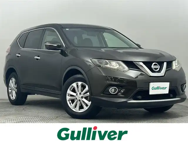 日産 エクストレイル 20X エマージェンシーブレーキ 道央・札幌 2014(平26)年 8万km チタニウムカーキ ・４WD/・日産コネクトSDナビ/　CD/DVD/USB/AUX/BT/フルセグTV/・TVキャンセラー/・ステアリングスイッチ/・アラウンドビューモニター/・ビルトインETC/・衝突軽減ブレーキ/・レーンキープアシスト/・後側方車両検知警報/・コーナリングスタビリティアシスト/・クリアランスソナー/・横滑り防止装置/・ABS/・アイドリングストップ/・ダウンヒルアシストコントロール/・オートライト/・LEDヘッドライト/・フロントフォグランプ/・カプロンシート/・D+N席シートヒーター/・純正フロアマット/・トノカバー/・プッシュスタート/・スマートキー/・スペアキー