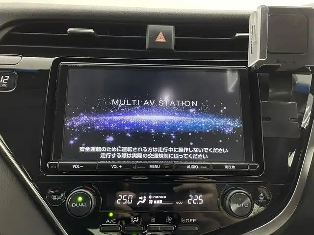 トヨタ カムリ G 千葉県 2018(平30)年 5.8万km アティチュードブラックマイカ 禁煙　純正９型ナビ　フロントカメラ　バックカメラ　ＥＴＣ　３６０°ドライブレコーダー　追従走行　ＭＴモード付ＡＴ　フルセグＴＶ　Ｂｌｕｅｔｏｏｔｈ　電動リアゲート　ＬＥＤヘッドライト　Ｄ席パワーシート