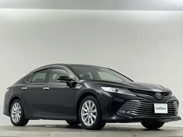 トヨタ カムリ G 千葉県 2018(平30)年 5.8万km アティチュードブラックマイカ 禁煙　純正９型ナビ　フロントカメラ　バックカメラ　ＥＴＣ　３６０°ドライブレコーダー　追従走行　ＭＴモード付ＡＴ　フルセグＴＶ　Ｂｌｕｅｔｏｏｔｈ　電動リアゲート　ＬＥＤヘッドライト　Ｄ席パワーシート