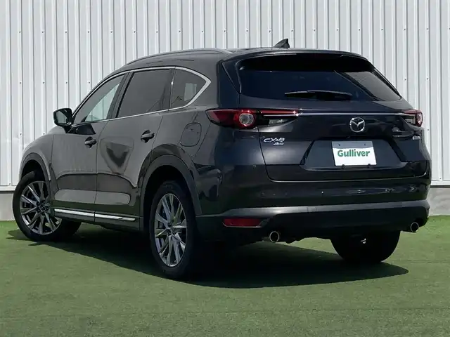 マツダ ＣＸ－８ XD Lパッケージ 香川県 2018(平30)年 4.3万km マシーングレープレミアムM 登録時走行距離：43035km/メーカー純正ナビ/　CD DVD BT フルセグTV/全方位カメラ/衝突被害軽減装置/レーンキープアシスト/レーダークルーズコントロール/クリアランスソナー/ブラインドスポットモニター/ヘッドアップディスプレイ/パワーバックドア/LEDヘッドライト/オートライト/フォグランプ/リアフォグ/こげ茶レザーシート/シートヒーター/パワーシート/シートメモリ/革巻きステアリング/ステアリングスイッチ/ステアリングヒーター/電子パーキングブレーキ/MTモード付AT/パドルシフト/アルミペダル/ETC/前後ドライブレコーダー/ロールサンシェード/プッシュスタート/スマートキー/スペアキー