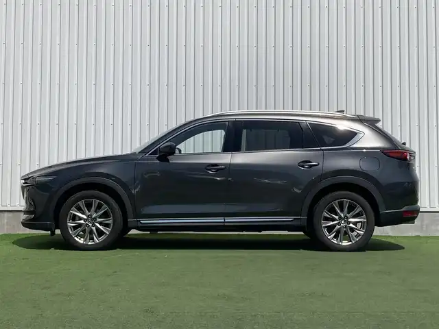 マツダ ＣＸ－８ XD Lパッケージ 香川県 2018(平30)年 4.3万km マシーングレープレミアムM 登録時走行距離：43035km/メーカー純正ナビ/　CD DVD BT フルセグTV/全方位カメラ/衝突被害軽減装置/レーンキープアシスト/レーダークルーズコントロール/クリアランスソナー/ブラインドスポットモニター/ヘッドアップディスプレイ/パワーバックドア/LEDヘッドライト/オートライト/フォグランプ/リアフォグ/こげ茶レザーシート/シートヒーター/パワーシート/シートメモリ/革巻きステアリング/ステアリングスイッチ/ステアリングヒーター/電子パーキングブレーキ/MTモード付AT/パドルシフト/アルミペダル/ETC/前後ドライブレコーダー/ロールサンシェード/プッシュスタート/スマートキー/スペアキー