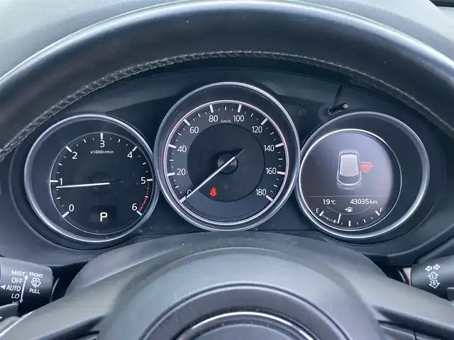 マツダ ＣＸ－８ XD Lパッケージ 香川県 2018(平30)年 4.3万km マシーングレープレミアムM 登録時走行距離：43035km/メーカー純正ナビ/　CD DVD BT フルセグTV/全方位カメラ/衝突被害軽減装置/レーンキープアシスト/レーダークルーズコントロール/クリアランスソナー/ブラインドスポットモニター/ヘッドアップディスプレイ/パワーバックドア/LEDヘッドライト/オートライト/フォグランプ/リアフォグ/こげ茶レザーシート/シートヒーター/パワーシート/シートメモリ/革巻きステアリング/ステアリングスイッチ/ステアリングヒーター/電子パーキングブレーキ/MTモード付AT/パドルシフト/アルミペダル/ETC/前後ドライブレコーダー/ロールサンシェード/プッシュスタート/スマートキー/スペアキー