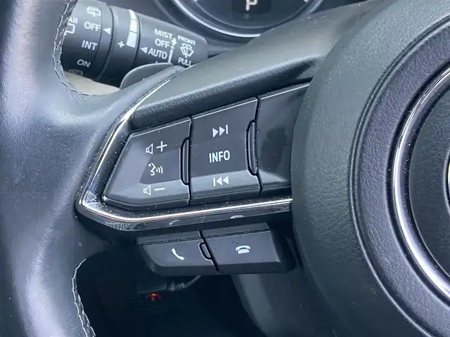 マツダ ＣＸ－８ XD Lパッケージ 香川県 2018(平30)年 4.3万km マシーングレープレミアムM 登録時走行距離：43035km/メーカー純正ナビ/　CD DVD BT フルセグTV/全方位カメラ/衝突被害軽減装置/レーンキープアシスト/レーダークルーズコントロール/クリアランスソナー/ブラインドスポットモニター/ヘッドアップディスプレイ/パワーバックドア/LEDヘッドライト/オートライト/フォグランプ/リアフォグ/こげ茶レザーシート/シートヒーター/パワーシート/シートメモリ/革巻きステアリング/ステアリングスイッチ/ステアリングヒーター/電子パーキングブレーキ/MTモード付AT/パドルシフト/アルミペダル/ETC/前後ドライブレコーダー/ロールサンシェード/プッシュスタート/スマートキー/スペアキー