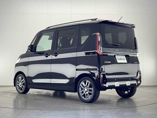 三菱 デリカミニ G プレミアム 宮崎県 2024(令6)年 0.1万km未満 アメジストブラック 禁煙車/衝突被害軽減ブレーキ/純正LEDオートライト/純正LEDフォグ/純正15インチアルミ/純正ルーフエンドスポイラー/ハンズフリー両側電動スライドドア/ダウンヒルアシストコントロール/クリアランスソナー/アダプティブクルーズコントロール/レーンディパーチャーアラート/オートマチックハイビーム/電子パーキング/オートホールド/オートエアコン/前席シートヒーター/ステアリングヒーター/ハーフレザーシート/ルーフレール/本革巻ハンドル/スマートキー/プッシュエンジンスタート/スペアキー/新車時保証書/取扱い説明書