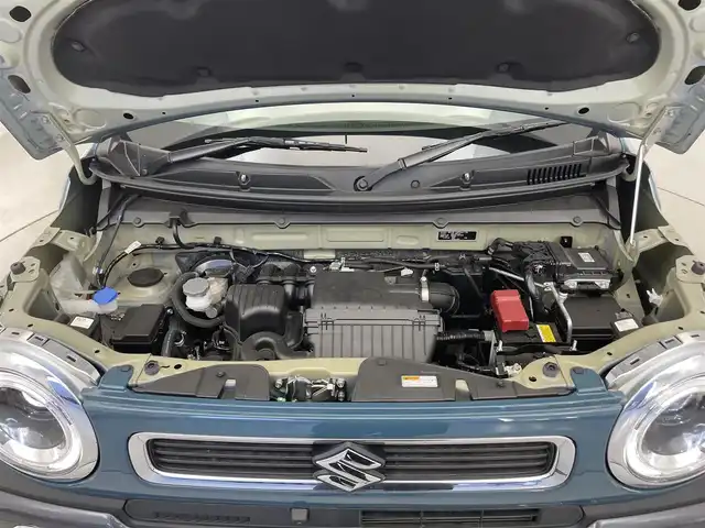 スズキ ハスラー HYBRID X 滋賀県 2024(令6)年 0.5万km デニムブルー ガンメタリック 2トーン 純正9型ナビ/（BT/CD/DVD/USB/AppleCarPlay/AndroidAuto/フルセグ）/全方位カメラ/シートヒーター/衝突被害軽減ブレーキ/レーダークルーズコントロール/レーンキープアシスト/アイドリングストップ/横滑り防止装置/ステアリングスイッチ/クリアランスソナー/オートライト/LEDヘッドライト