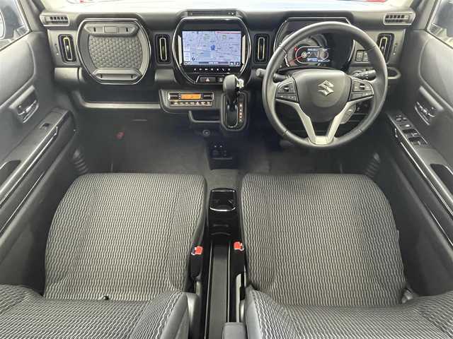 スズキ ハスラー HYBRID X 滋賀県 2024(令6)年 0.5万km デニムブルー ガンメタリック 2トーン 純正9型ナビ/（BT/CD/DVD/USB/AppleCarPlay/AndroidAuto/フルセグ）/全方位カメラ/シートヒーター/衝突被害軽減ブレーキ/レーダークルーズコントロール/レーンキープアシスト/アイドリングストップ/横滑り防止装置/ステアリングスイッチ/クリアランスソナー/オートライト/LEDヘッドライト