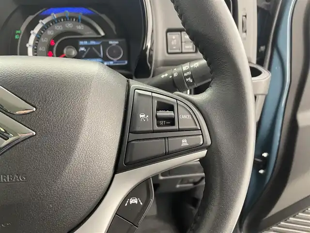 スズキ ハスラー HYBRID X 滋賀県 2024(令6)年 0.5万km デニムブルー ガンメタリック 2トーン 純正9型ナビ/（BT/CD/DVD/USB/AppleCarPlay/AndroidAuto/フルセグ）/全方位カメラ/シートヒーター/衝突被害軽減ブレーキ/レーダークルーズコントロール/レーンキープアシスト/アイドリングストップ/横滑り防止装置/ステアリングスイッチ/クリアランスソナー/オートライト/LEDヘッドライト