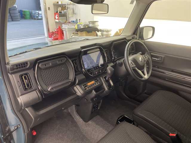 スズキ ハスラー HYBRID X 滋賀県 2024(令6)年 0.5万km デニムブルー ガンメタリック 2トーン 純正9型ナビ/（BT/CD/DVD/USB/AppleCarPlay/AndroidAuto/フルセグ）/全方位カメラ/シートヒーター/衝突被害軽減ブレーキ/レーダークルーズコントロール/レーンキープアシスト/アイドリングストップ/横滑り防止装置/ステアリングスイッチ/クリアランスソナー/オートライト/LEDヘッドライト