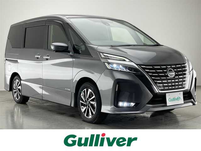 日産 セレナ ハイウェイスター V 愛知県 2019(令1)年 7.5万km ダークメタルグレー 純正１０型ナビ　フルセグTV　ブルーレイ対応　USB　純正後席モニター　プロパイロット　セーフティパックＢ　パーキングアシスト　全方位カメラ　ハンズフリー両側パワースライドドア　コーナーセンサー　オートホールド　衝突軽減　追従クルコン　BSM　リアロールシェード　フォググランプ　LEDライト　オートライト　禁煙車