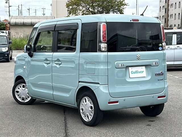 スズキ スペーシア HYBRID G 石川県 2020(令2)年 4.5万km オフブルーM 社外SDナビゲーション/【CD・Bluetooth・ワンセグTV】/バックカメラ/ビルドインETC/衝突軽減システム/アイドリングストップ/横滑り防止機能/リアパーキングセンサー/レーンキープアシスト/プッシュスタート/AAC/オートライト/・ハロゲンライト/社外フロアマット
