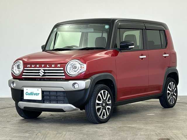 スズキ ハスラー J ターボ 三重県 2019(令1)年 3.5万km フェニックスレッドパール/ブルーイッシュブラックパール /禁煙車//社外ナビ/・フルセグ・Bluetooth・CD・DVD・SD//全方位カメラ//4WD//衝突軽減ブレーキ//車線逸脱警報//前席シートヒーター//パドルシフト//クルーズコントロール//ビルトインETC//アイドリングストップ//革巻きステアリング//ステアリングスイッチ//純正フロアマット//フォグランプ//オートライト//プッシュスタート//スマートキー