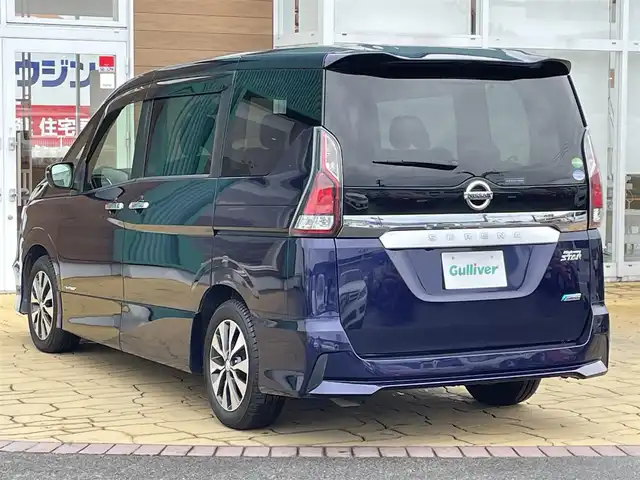 日産 セレナ ハイウェイスター プロパイロットED 宮崎県 2016(平28)年 7.3万km アズライトブルー スマートキー/両側パワースライドドア/エマージェンシーブレーキ/プロパイロット/純正9型ナビ/フリップダウンモニター/フルセグテレビ/DVD・Blu-ray再生/Bluetooth/ETC/USB入力端子/横滑り防止装置/オートライト/LEDライト